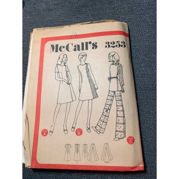 McCalls 3253 Vintage Sewing Pattern Dress Pants Size 10 uncut 1970s - Picture 5 of 5